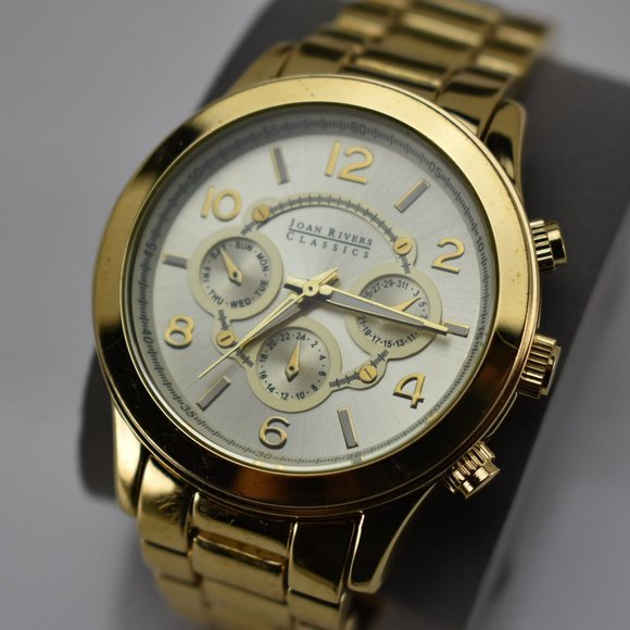 Joan Rivers Men Watch Classics Collection Gold Tone - Picture 2 of 8